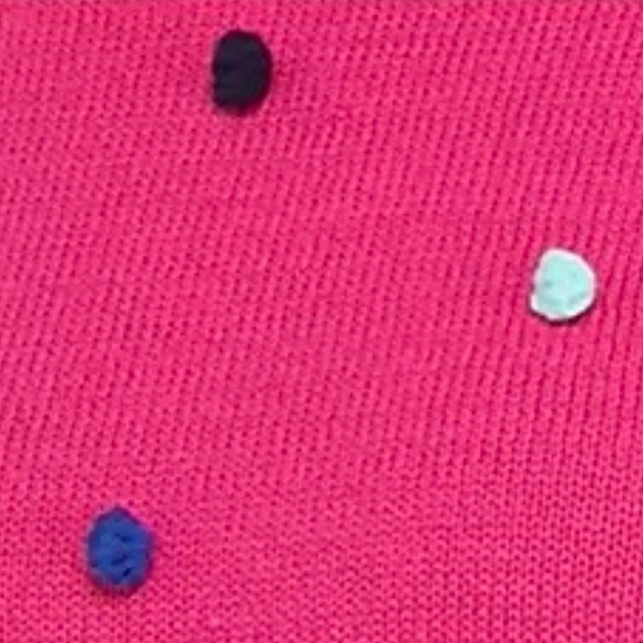 Crown & Ivy | Pom Pom Knit Sweater Puff Sleeve Pullover Pink - Picture 2 of 8